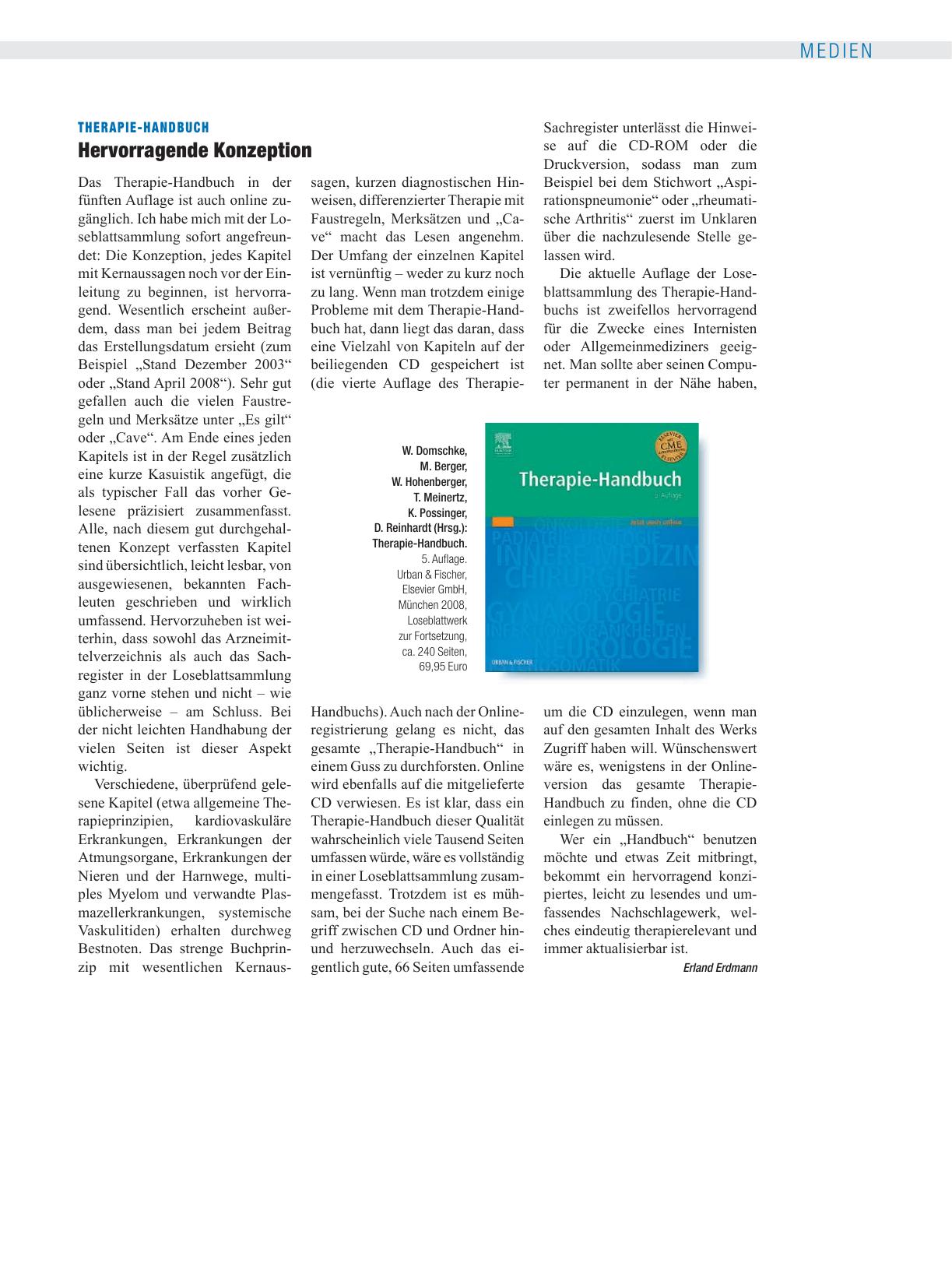 Vorschauseite 1: Therapie-Handbuch: Hervorragende Konzeption