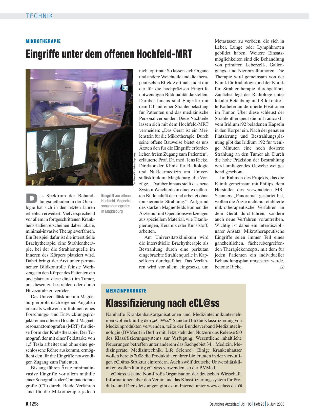 Vorschauseite 1: Medizinprodukte: Klassifizierung nach eCL@ss
