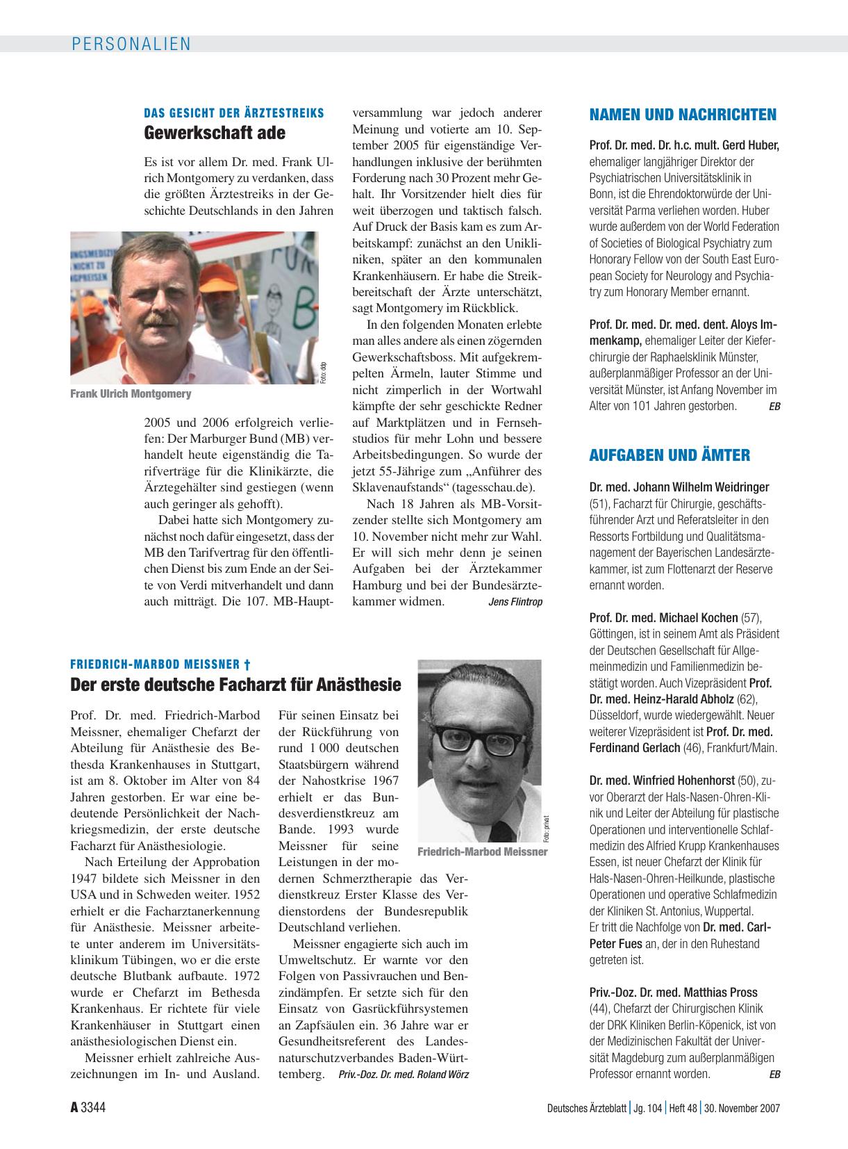 Vorschauseite 1: Namen und Nachrichten