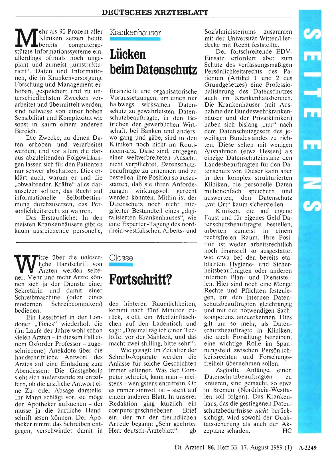 Vorschauseite 1: Krankenhäuser: Lücken beim Datenschutz