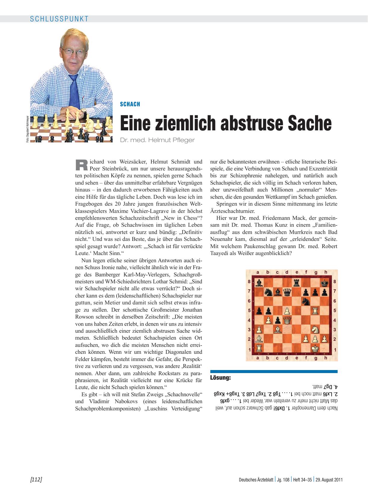 Vorschauseite 1: Schach: Eine ziemlich abstruse Sache