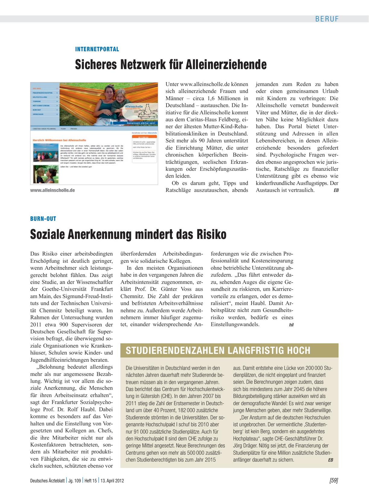 Vorschauseite 1: Internetportal: Sicheres Netzwerk für Alleinerziehende