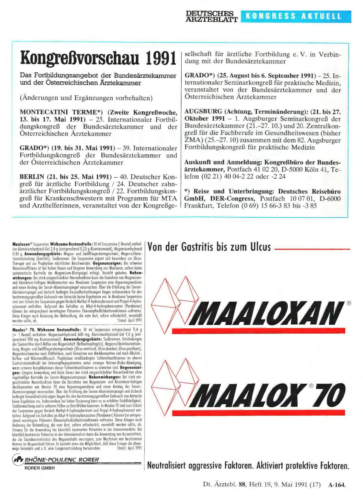 Vorschauseite 1: Kongreßvorschau 1991