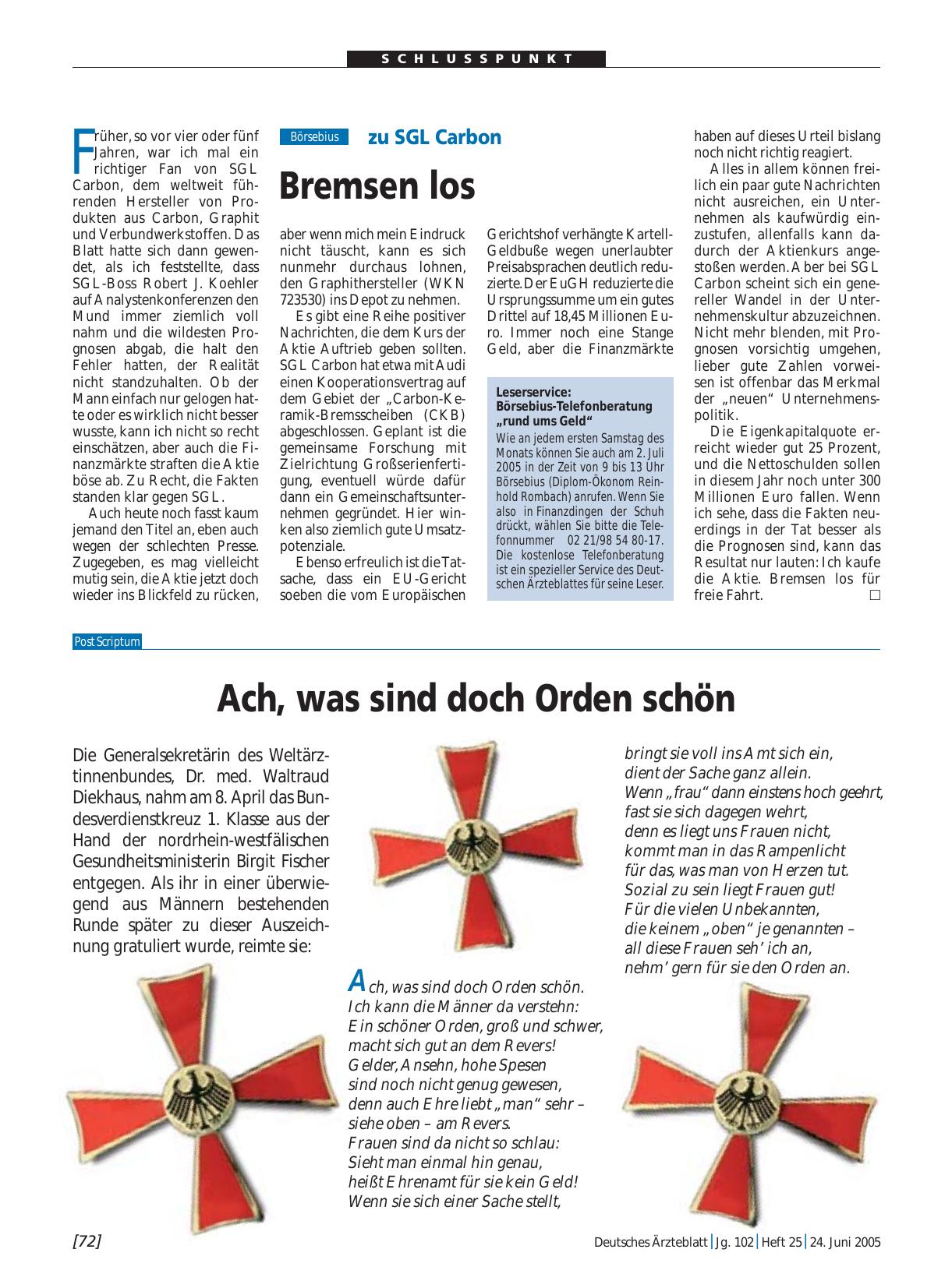 Vorschauseite 1: zu SGL Carbon: Bremsen los