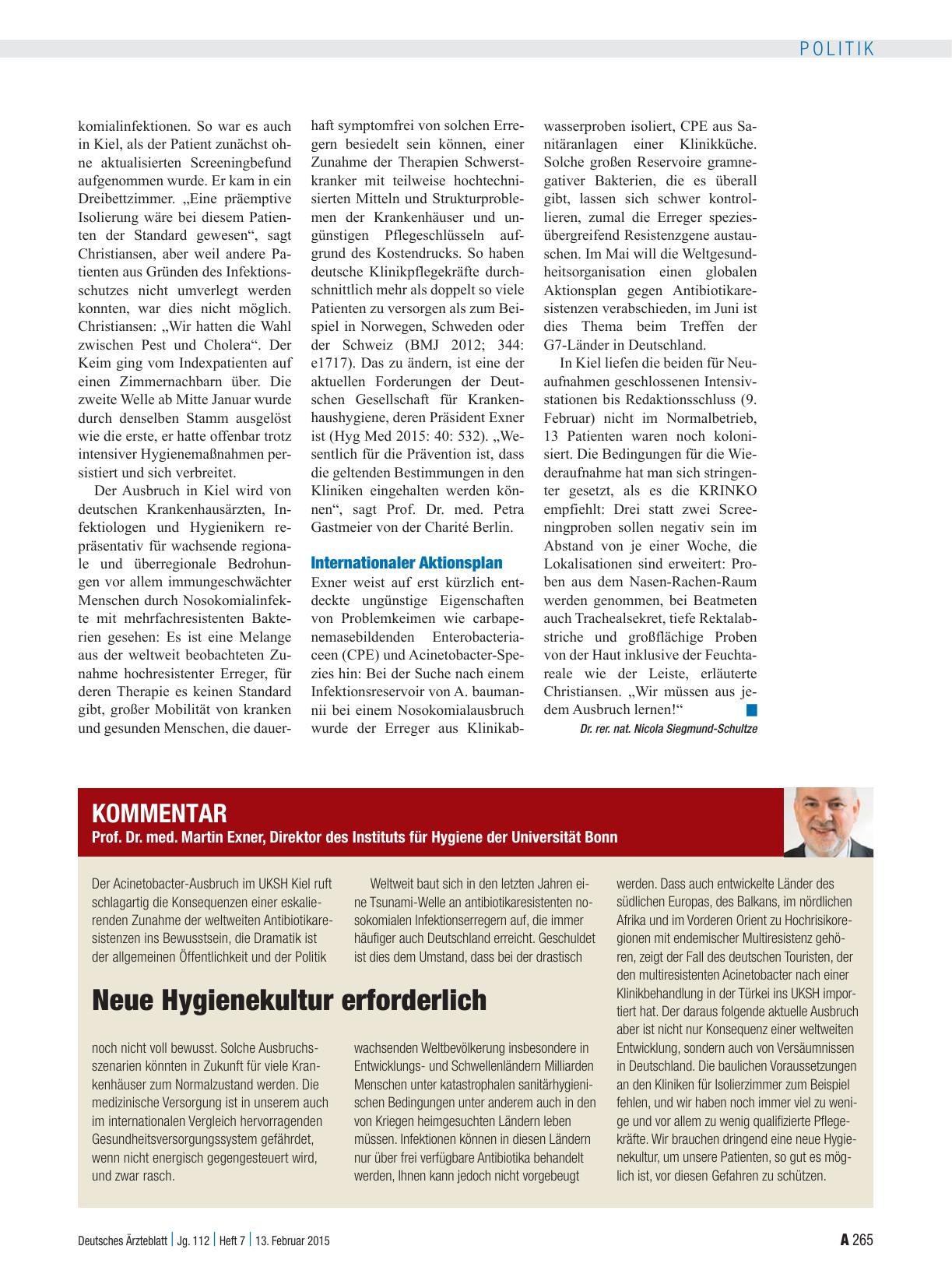 Vorschauseite 1: Neue Hygienekultur erforderlich