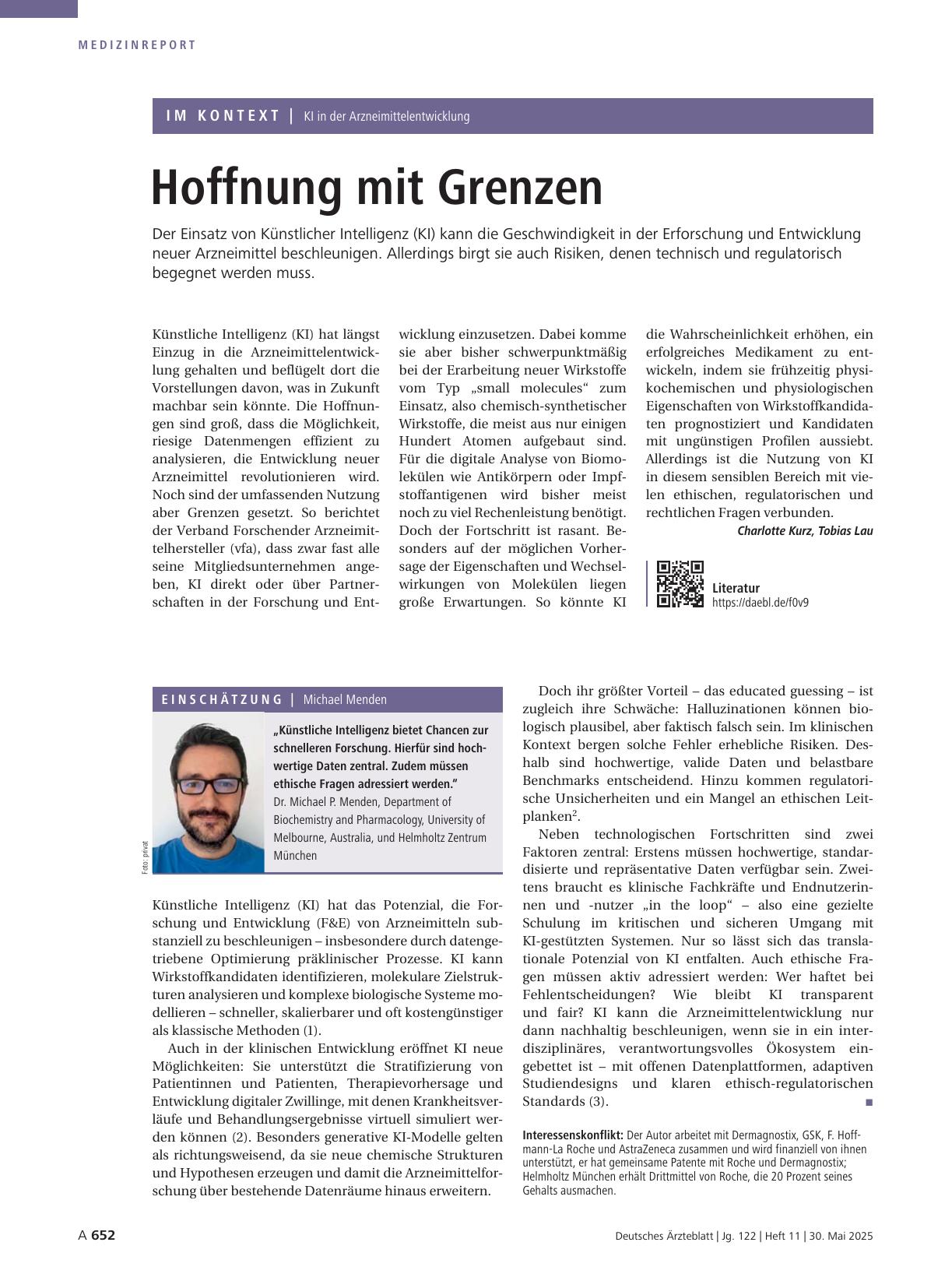 Vorschauseite 1: KI in der Arzneimittelentwicklung: Hoffnung mit Grenzen