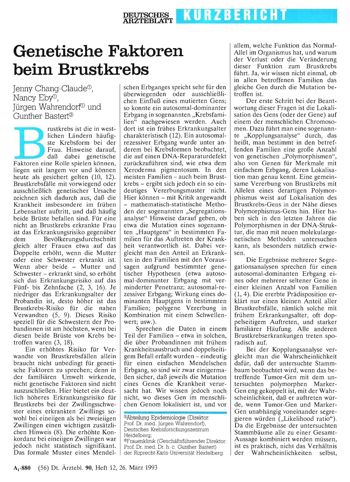 Vorschauseite 1: Genetische Faktoren beim Brustkrebs