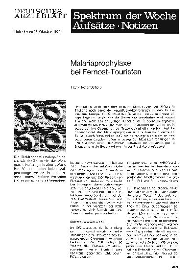 Vorschauseite 1: Malariaprophylaxe bei Fernost-Touristen