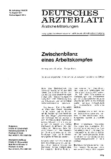 Vorschauseite 1: Zwischenbilanz eines Arbeitskampfes: Hintergrund — Situation — Perspektiven