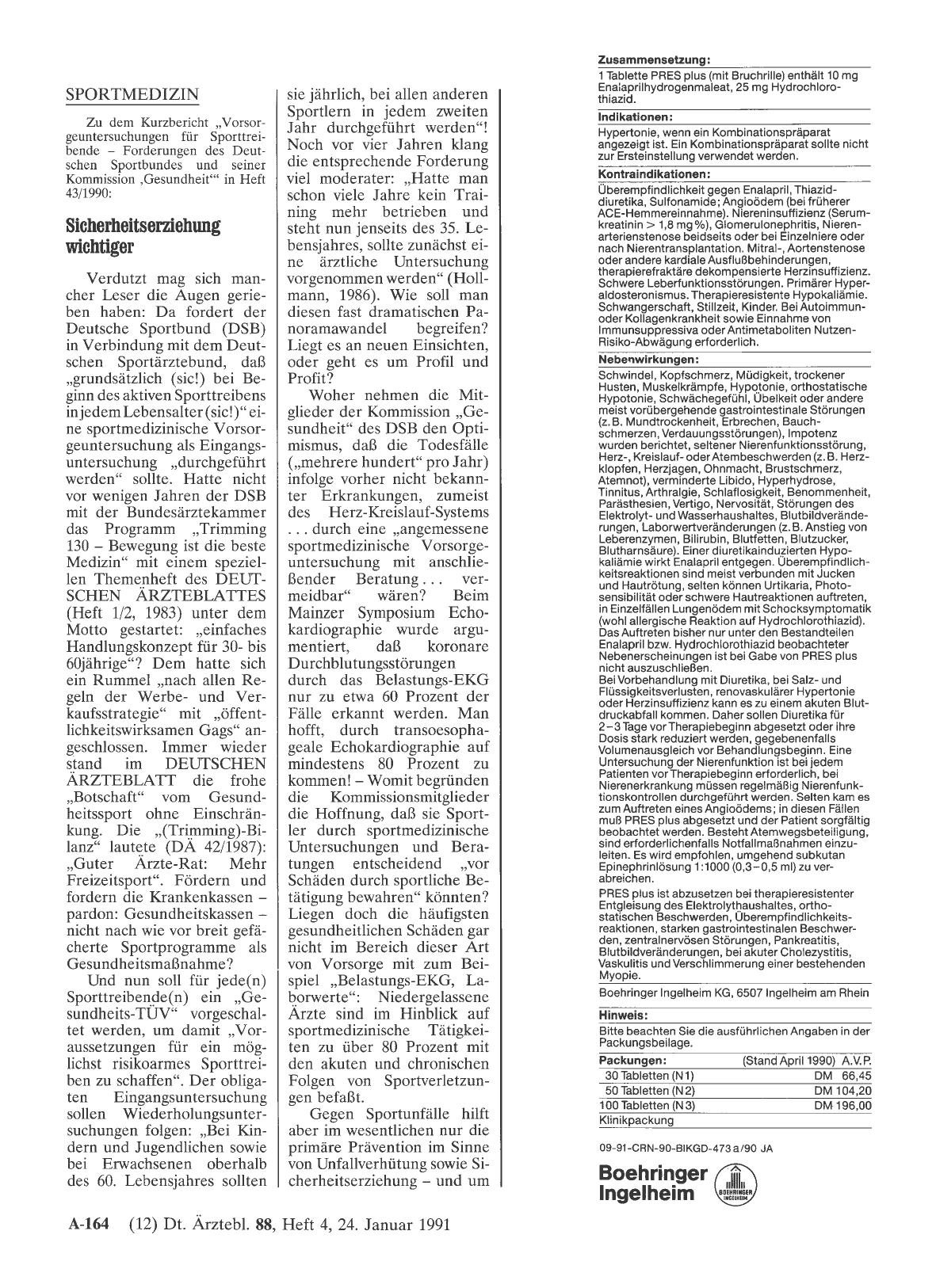 Vorschauseite 1: SPORTMEDIZIN: Sicherheitserziehung wichtiger