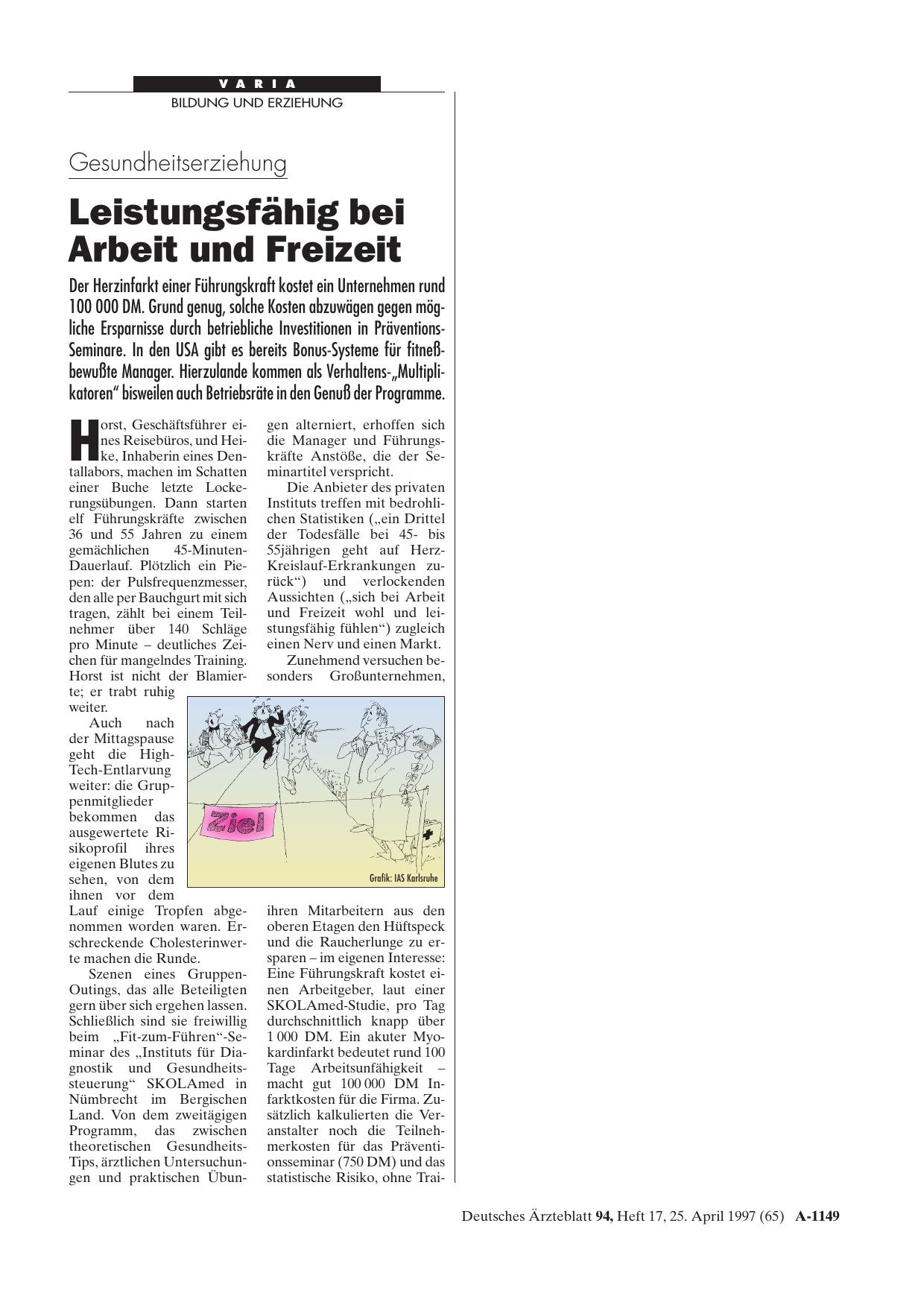 Vorschauseite 1: Gesundheitserziehung: Leistungsfähig bei Arbeit und Freizeit