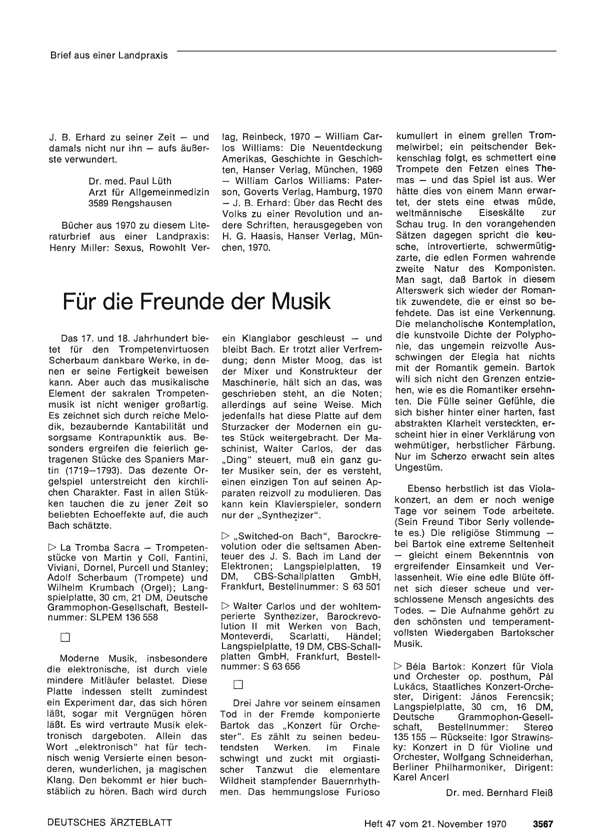 Vorschauseite 1: Für die Freunde der Musik