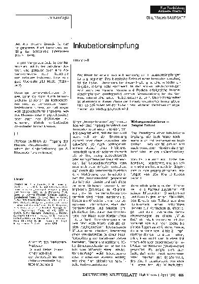 Vorschauseite 1: Inkubationsimpfung