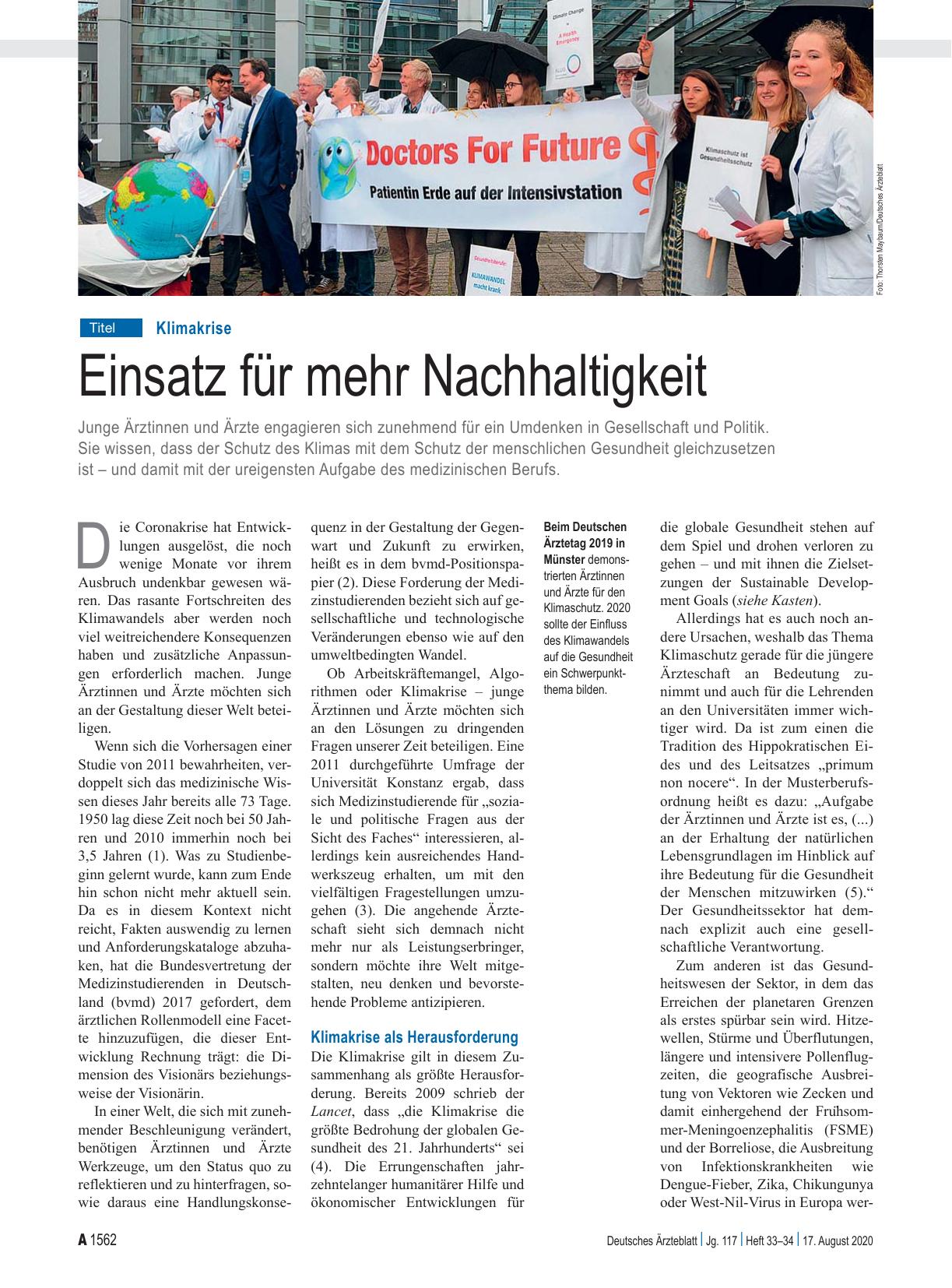 Vorschauseite 1: Klimakrise: Einsatz für mehr Nachhaltigkeit