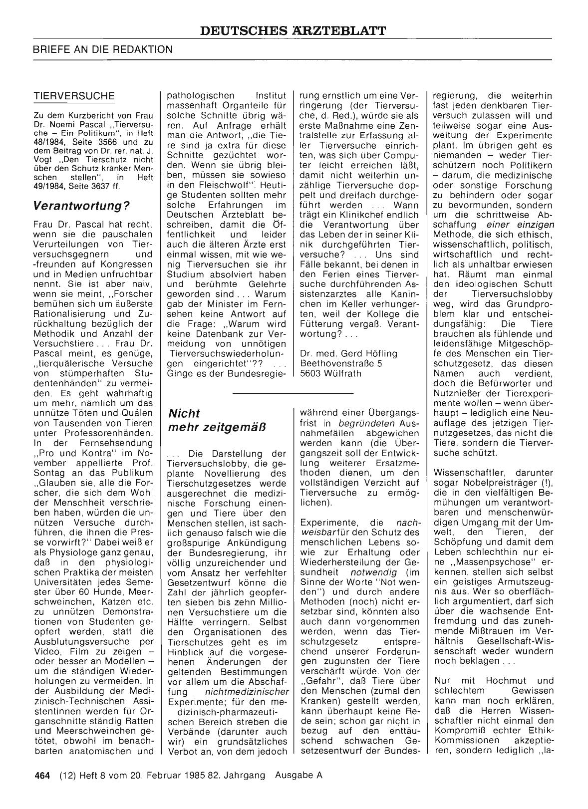 Vorschauseite 1: TIERVERSUCHE: Verantwortung?