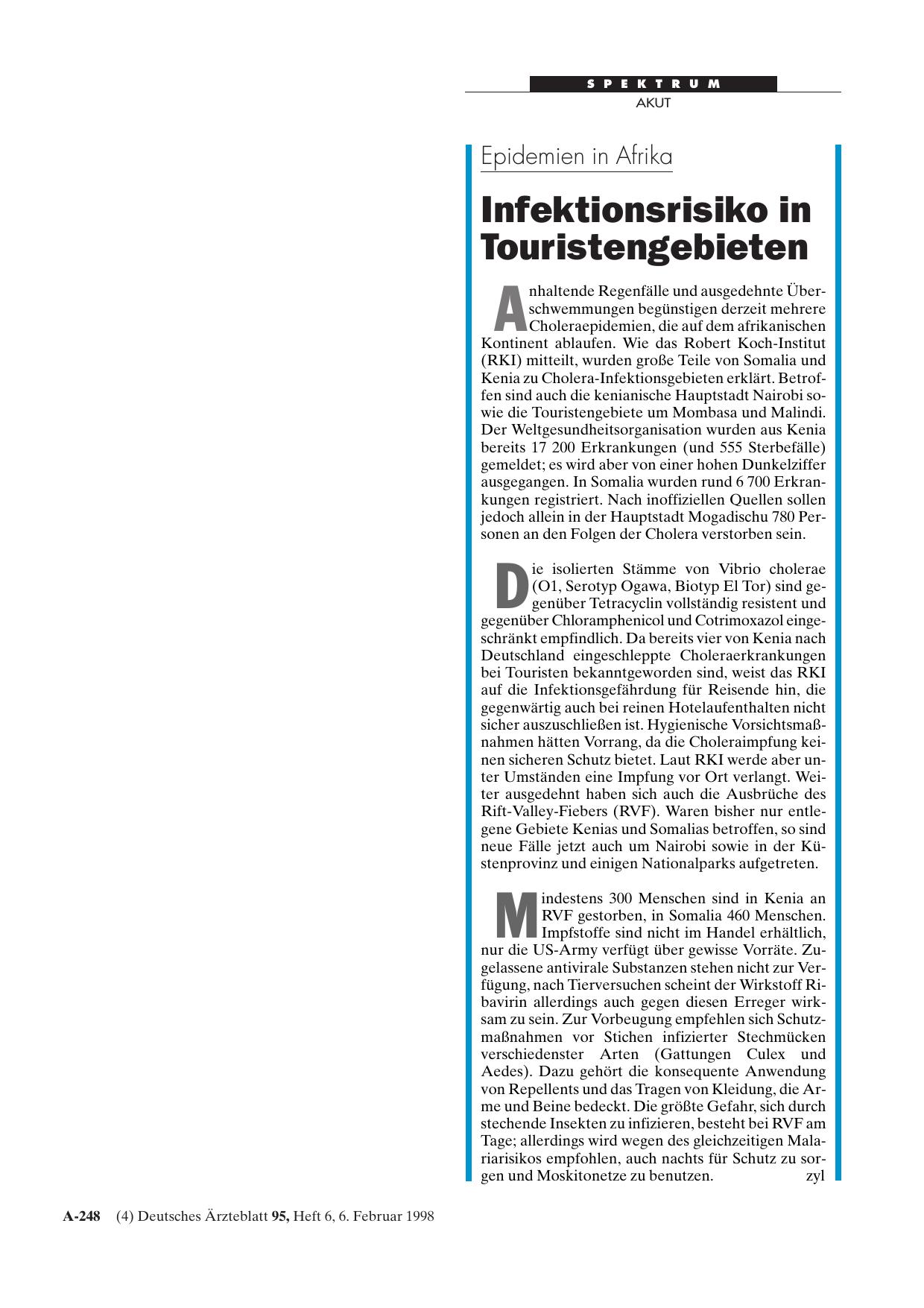 Vorschauseite 1: Epidemien in Afrika: Infektionsrisiko in Touristengebieten