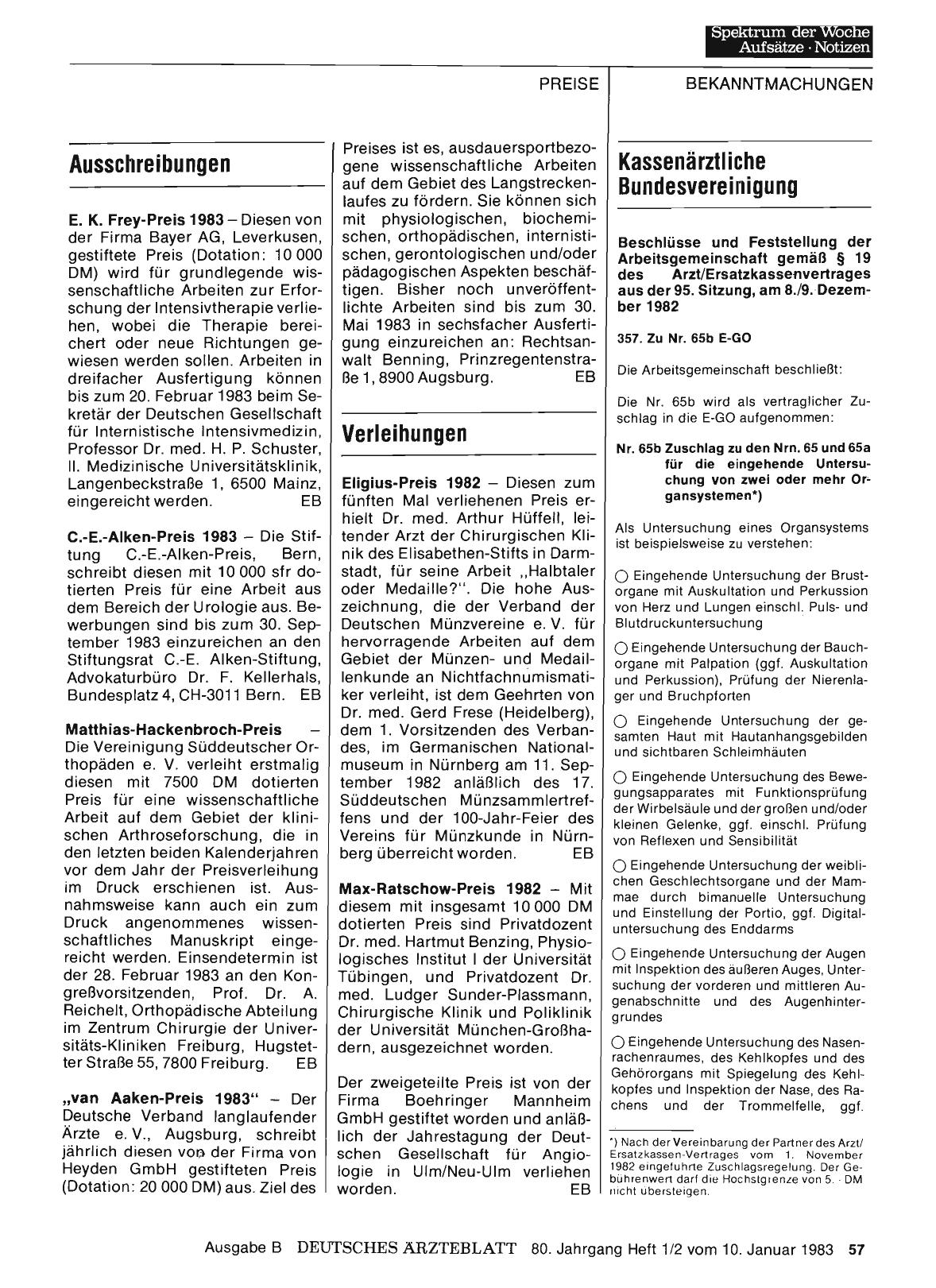 Vorschauseite 1: Verleihungen