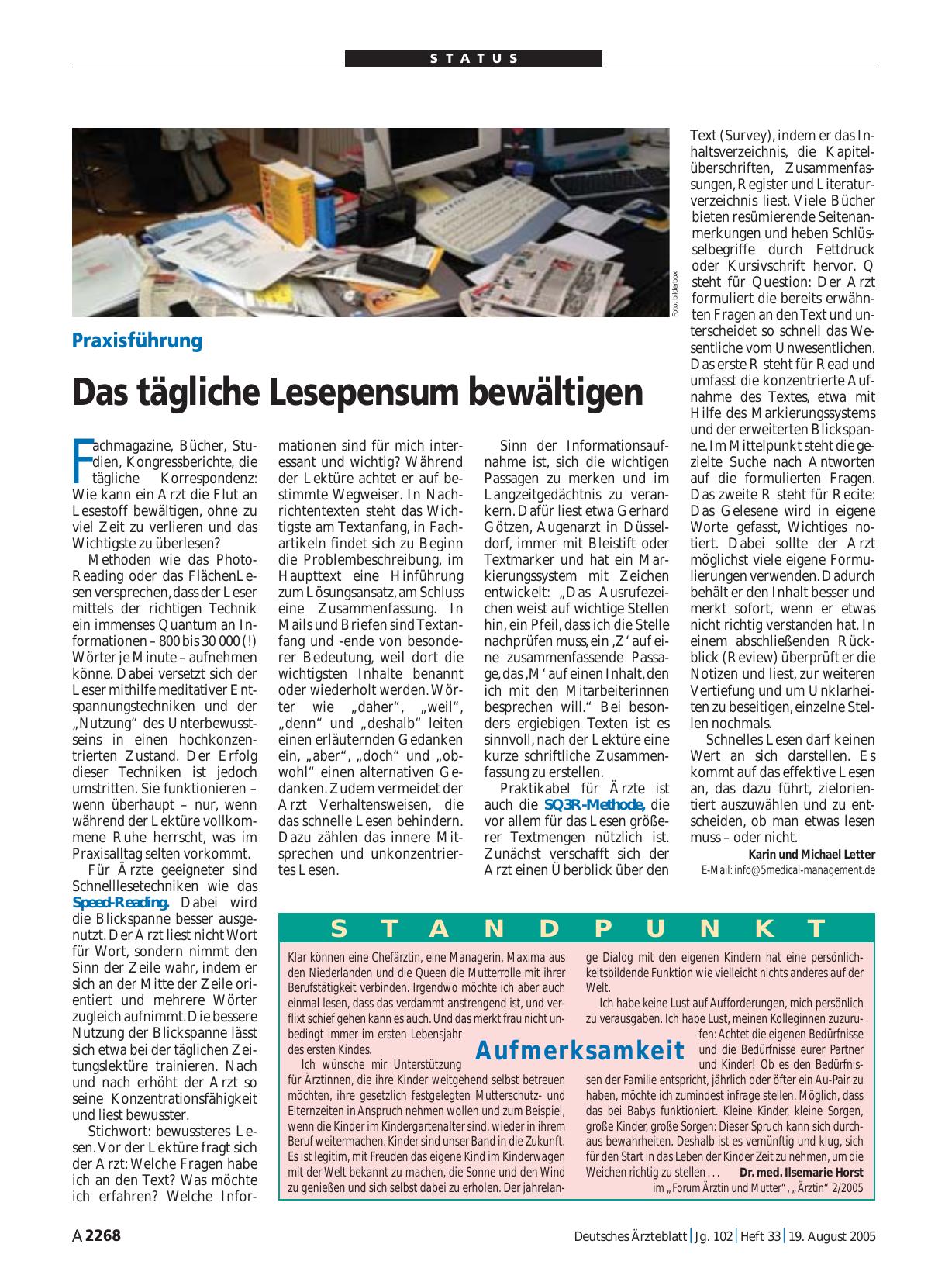 Vorschauseite 1: Praxisführung: Das tägliche Lesepensum bewältigen