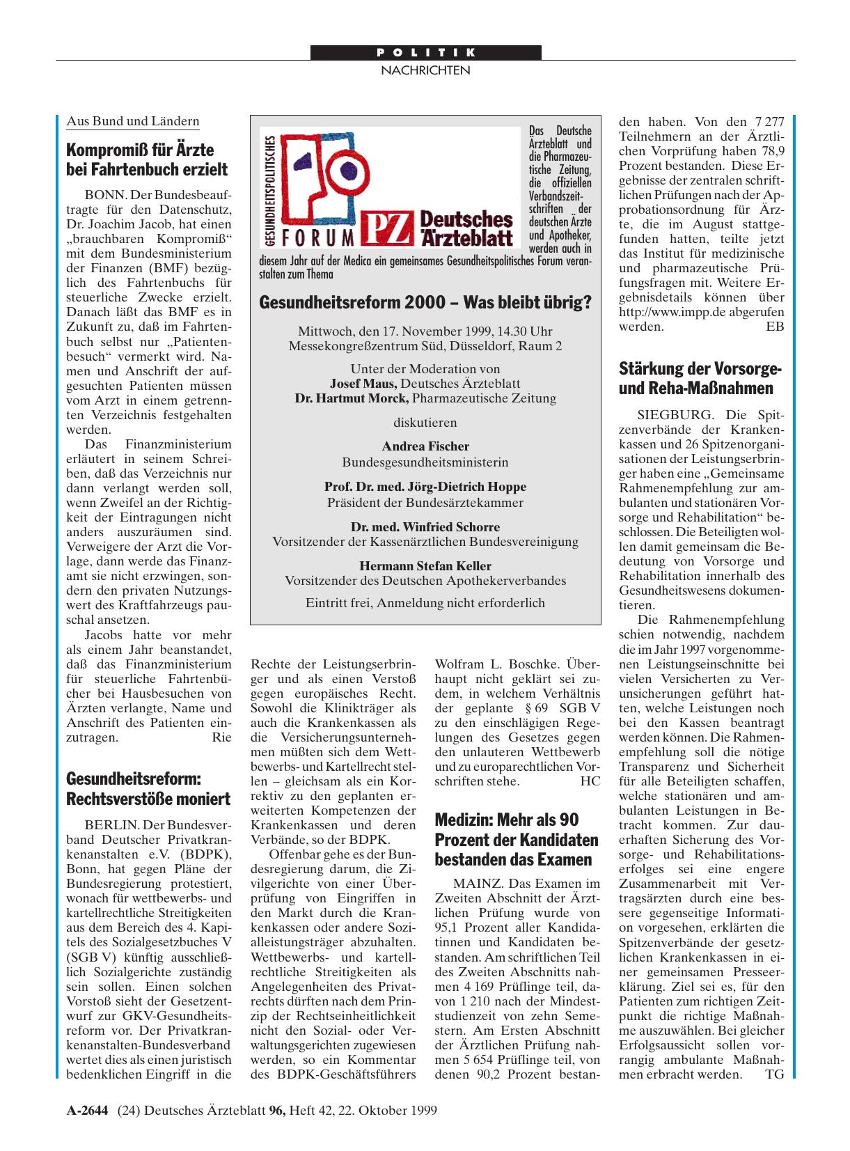 Vorschauseite 1: Stärkung der Vorsorgeund Reha-Maßnahmen