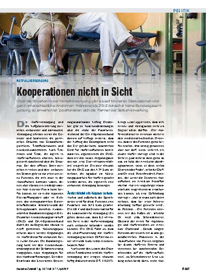 Vorschauseite 1: Notfallversorgung: Kooperationen nicht in Sicht
