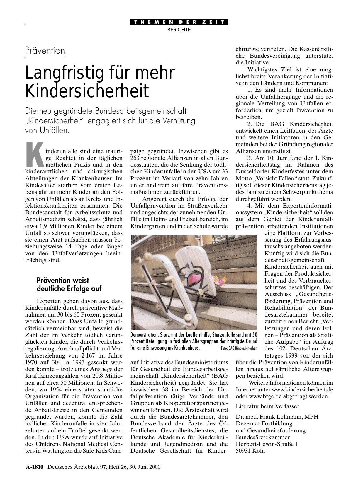 Vorschauseite 1: Prävention: Langfristig für mehr Kindersicherheit