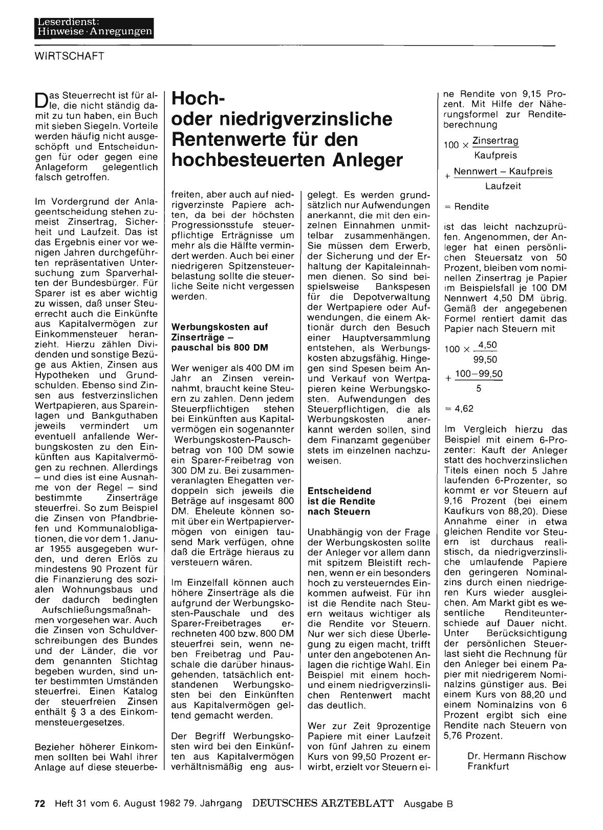 Vorschauseite 1: Hochoder niedrigverzinsliche Rentenwerte für den hochbesteuerten Anleger