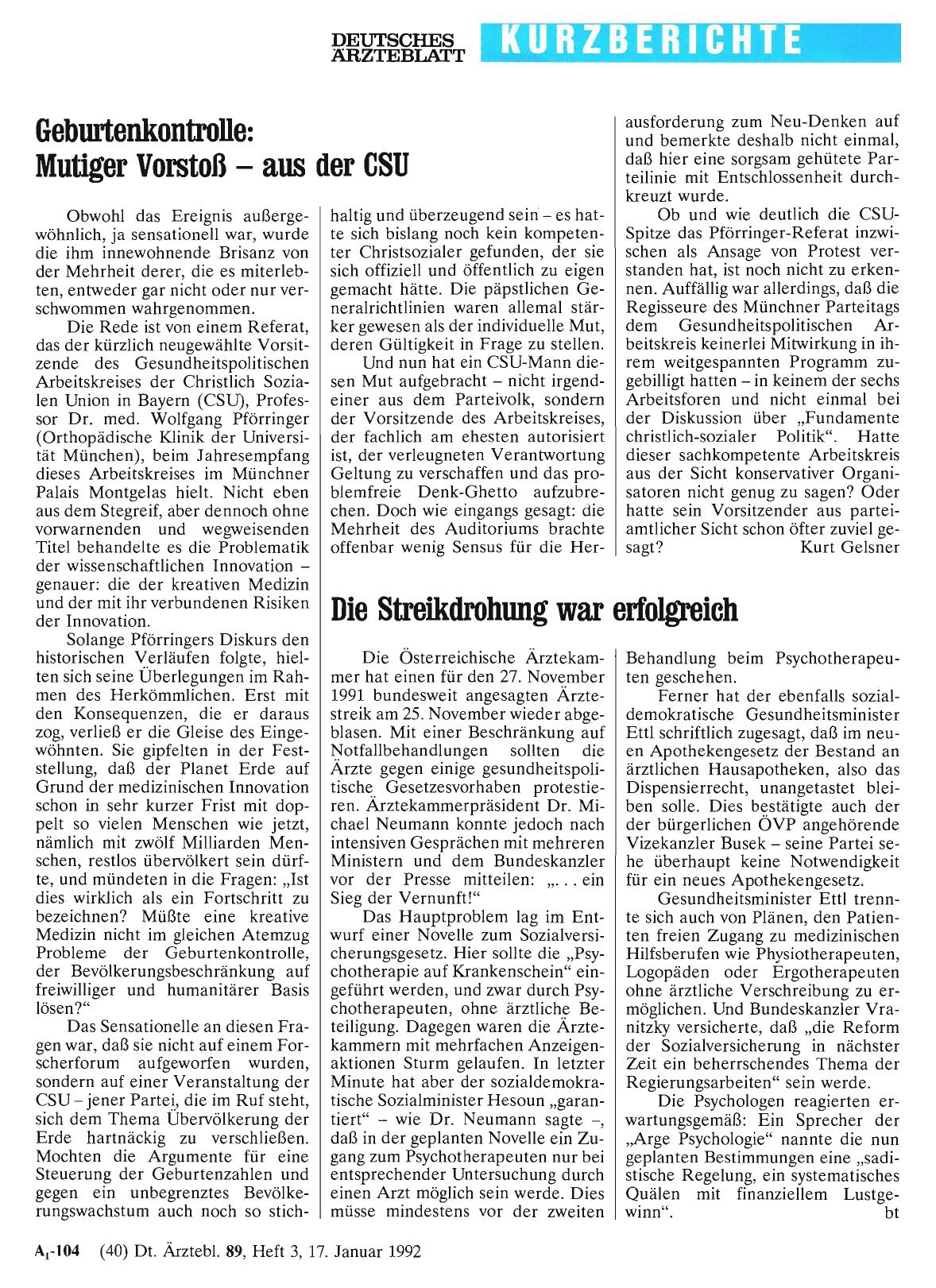 Vorschauseite 1: Die Streikdrohung war erfolgreich