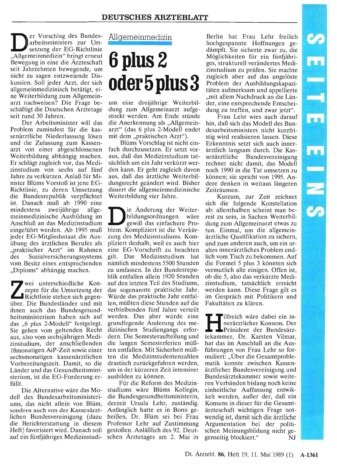 Vorschauseite 1: Allgemeinmedizin: 6 plus 2 oder 5 plus 3