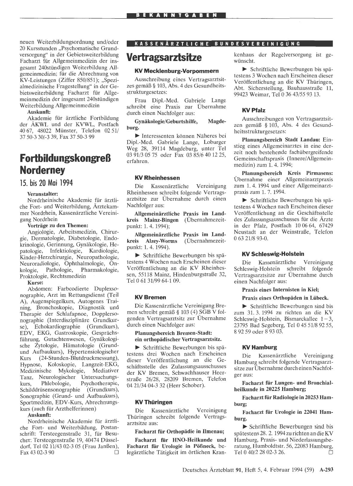 Vorschauseite 1: Vertragsarztsitze