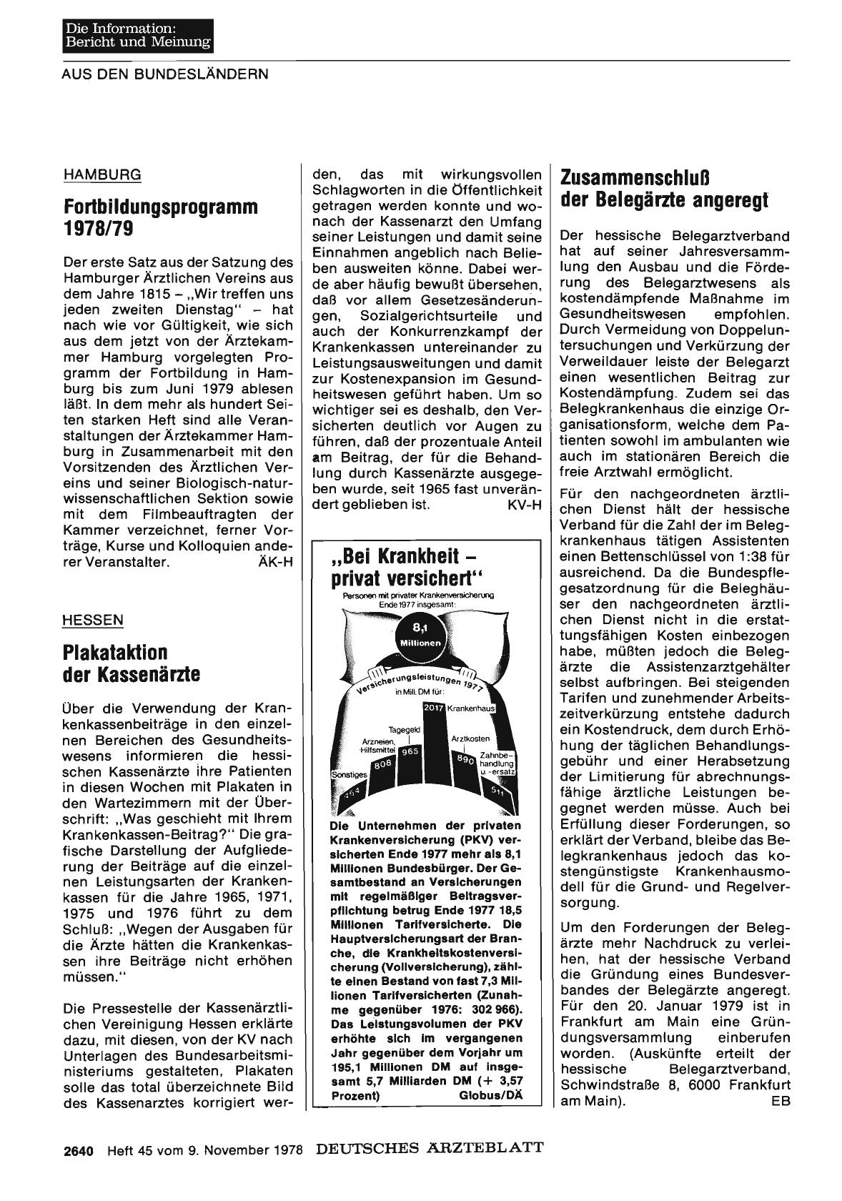 Vorschauseite 1: HAMBURG: Fortbildungsprogramm 1978/79