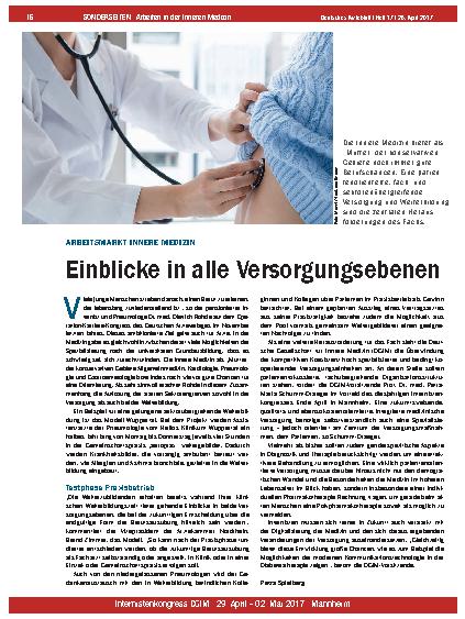 Vorschauseite 1: Arbeitsmarkt Innere Medizin: Einblicke in alle Versorgungsebenen