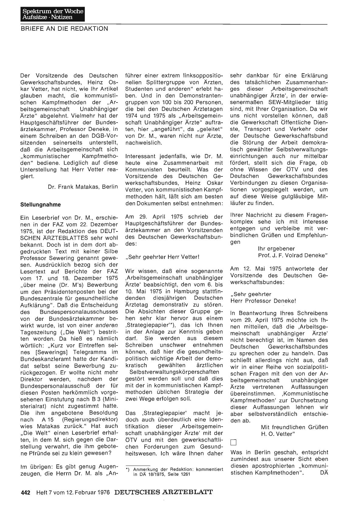 Vorschauseite 1: ZWEIERLEI SICHT: Stellungnahme