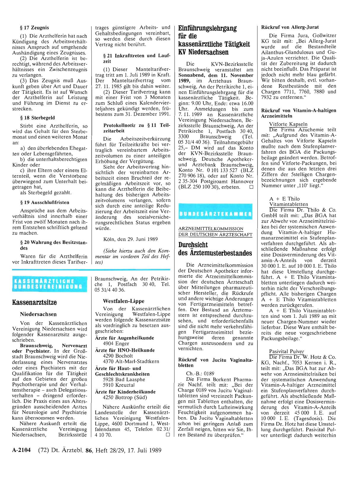 Vorschauseite 1: ARZNEIMITTELKOMMISSION DER DEUTSCHEN ÄRZTESCHAFT: Durchsicht des Ärztemusterbestandes