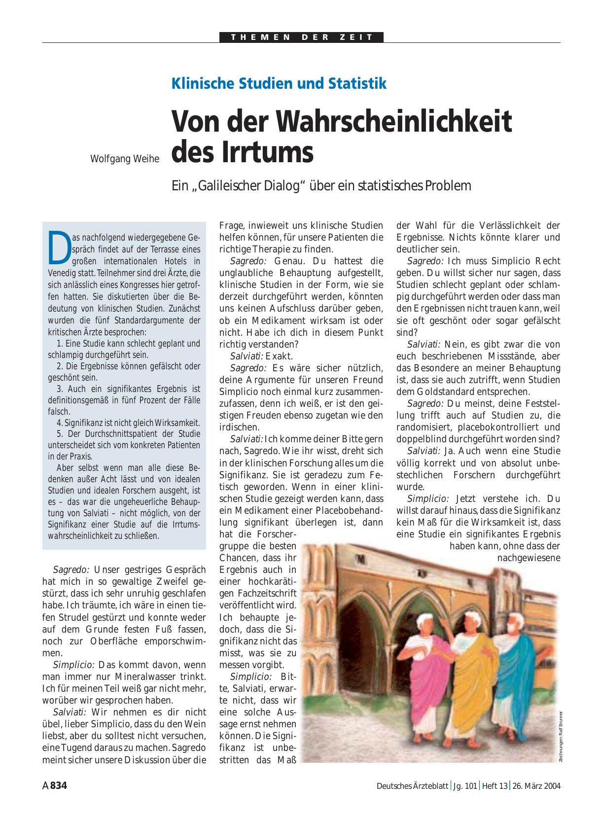 Vorschauseite 1: Klinische Studien und Statistik: Von der Wahrscheinlichkeit des Irrtums