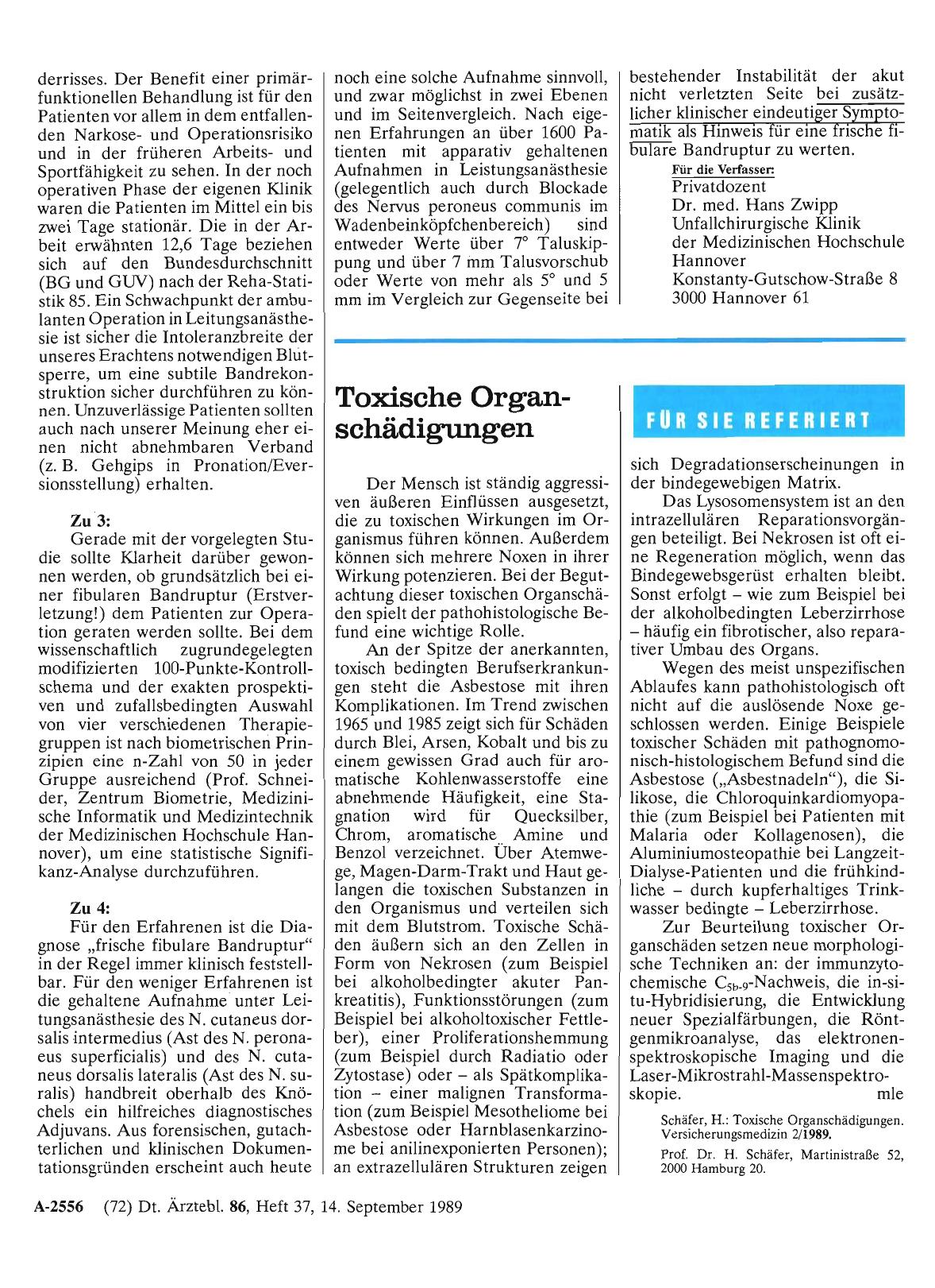 Vorschauseite 1: Toxische Organschädigungen