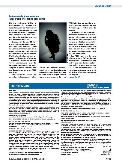 Vorschauseite 1: Posttraumatische Belastungsstörung: Neue Praxisinformation erschienen