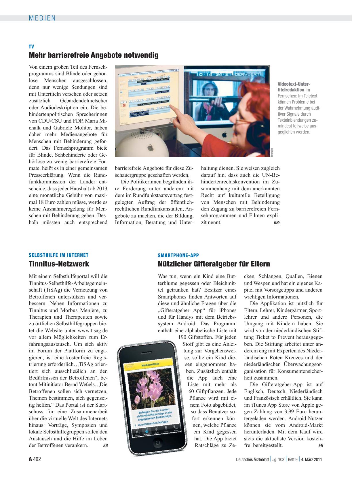 Vorschauseite 1: Selbsthilfe im Internet: Tinnitus-Netzwerk