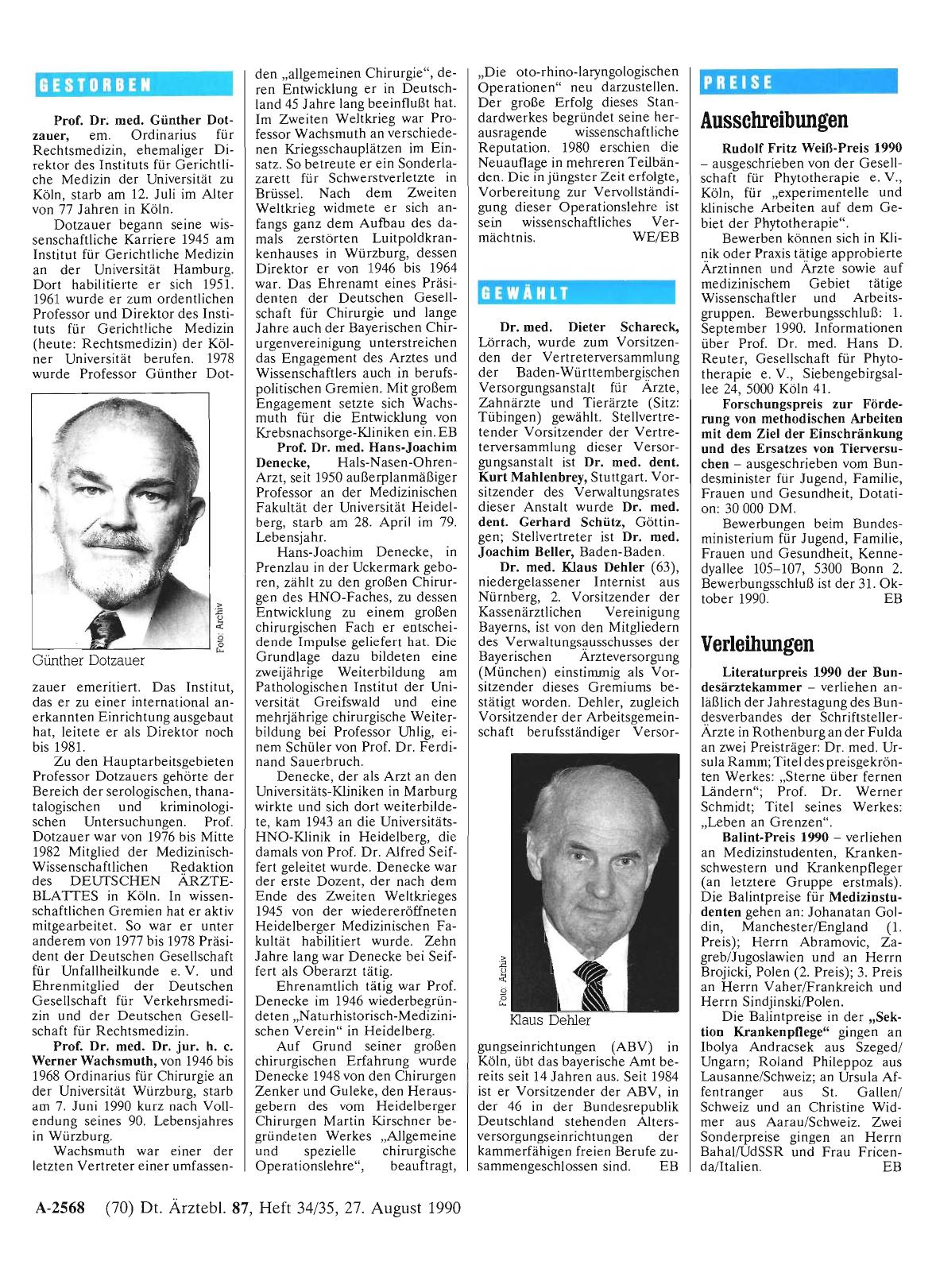 Vorschauseite 1: Gestorben