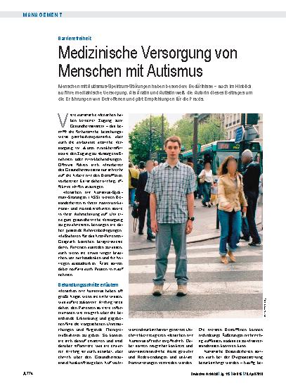 Vorschauseite 1: Barrierefreiheit: Medizinische Versorgung von Menschen mit Autismus