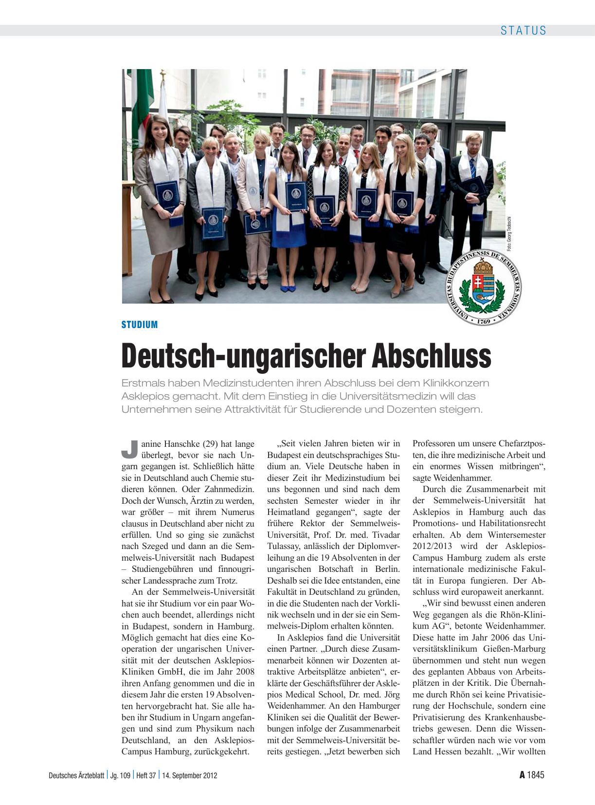 Vorschauseite 1: Studium: Deutsch-ungarischer Abschluss