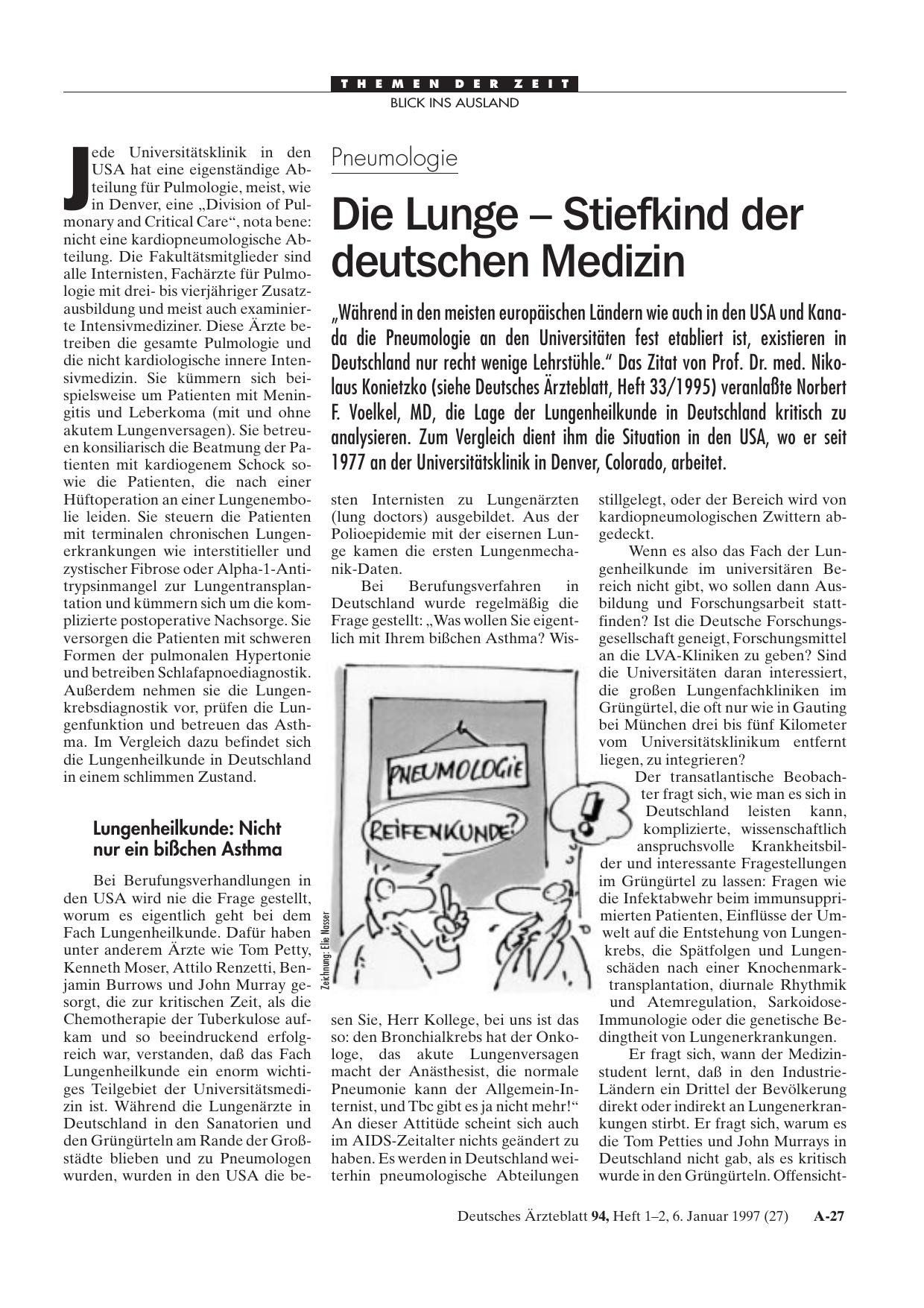 Vorschauseite 1: Pneumologie: Die Lunge - Stiefkind der deutschen Medizin