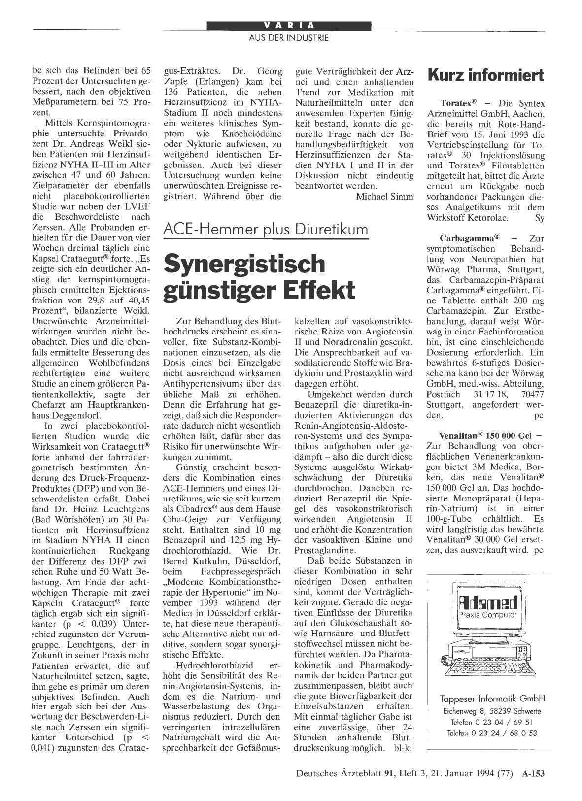 Vorschauseite 1: Kurz informiert