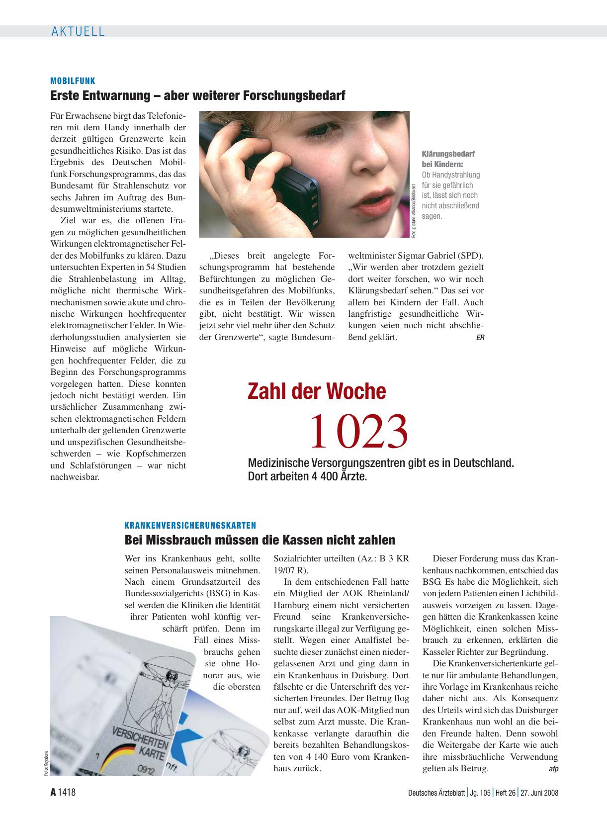 Vorschauseite 1: Krankenversicherungskarten: Bei Missbrauch müssen die Kassen nicht zahlen