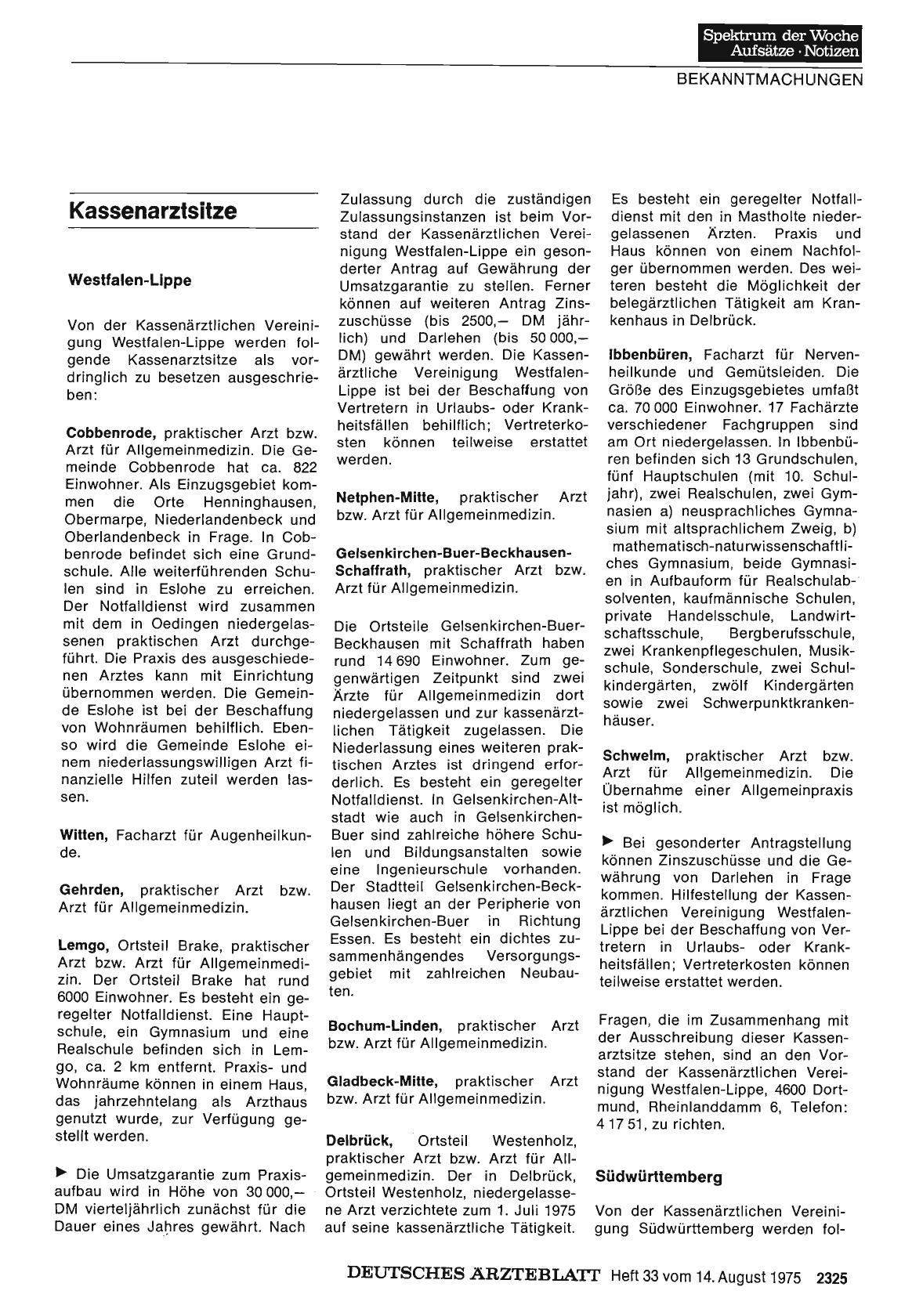 Vorschauseite 1: Kassenarztsitze