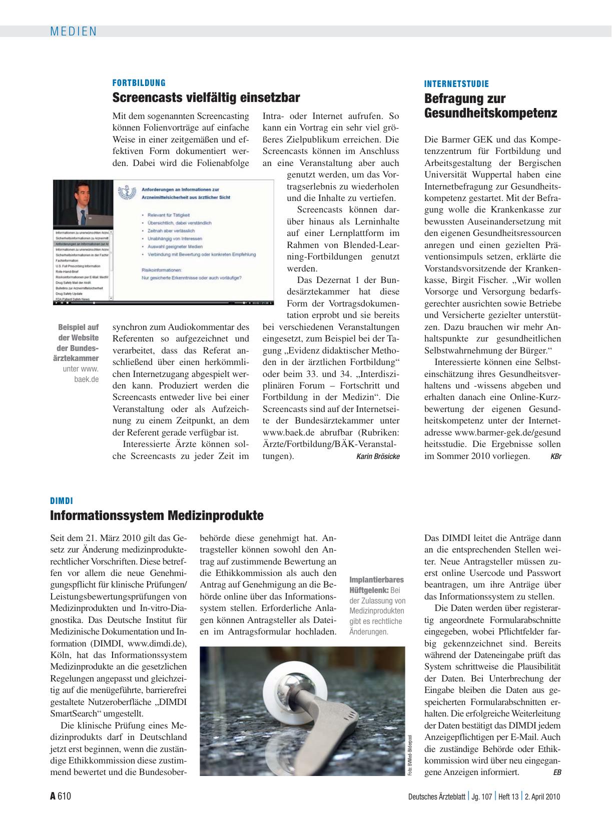 Vorschauseite 1: Internetstudie: Befragung zur Gesundheitskompetenz