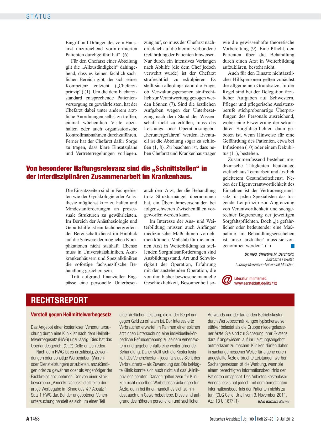 Vorschauseite 1: Verstoß gegen Heilmittelwerbegesetz
