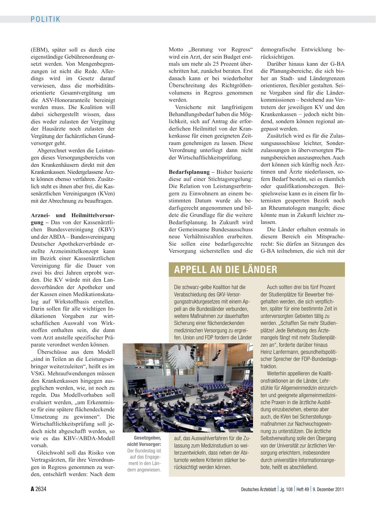 Vorschauseite 2: GKV-Versorgungsstrukturgesetz: Einladung zu mehr Flexibilität