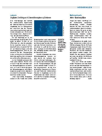 Vorschauseite 1: Medizinnachwuchs: Mehr Studienplätze