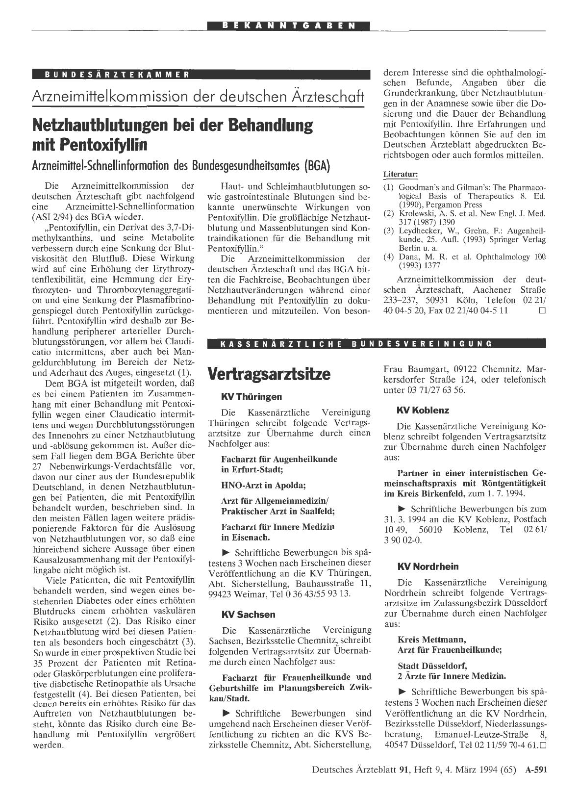 Vorschauseite 1: Vertragsarztsitze