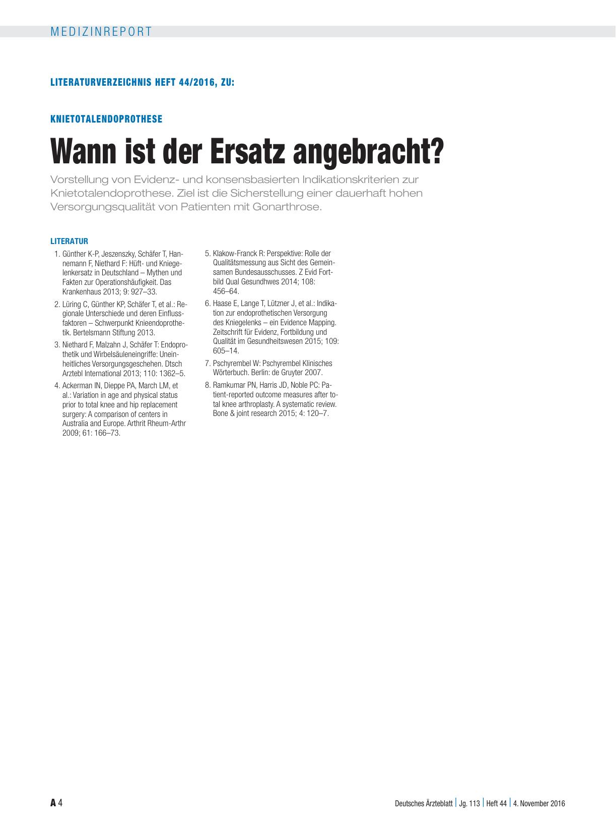 Vorschauseite 4: Knietotalendoprothese: Wann ist der Ersatz angebracht?